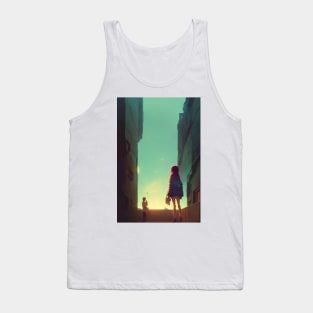 Couple Lofi Scenario Anime Landscape Tank Top